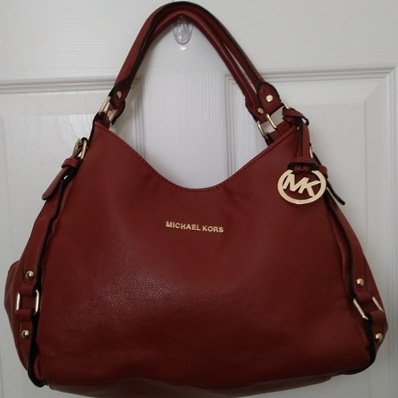 Michael Kors Handbags - Michael Kors Double Handle Shoulder Acorn Hobo Brown Bag